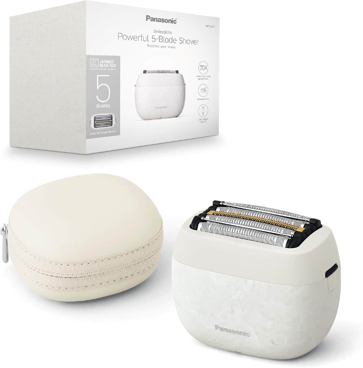 Test du Panasonic ES-PV6B-W803 : rasoir 5 lames, design blanc marbre