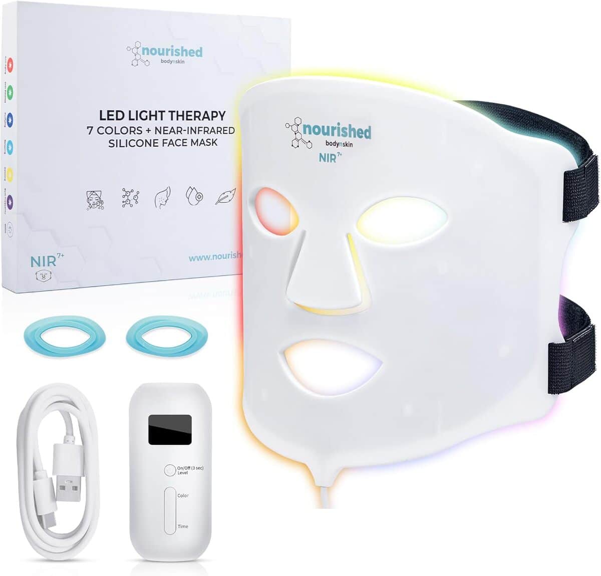 Test du masque facial LED 7 couleurs Nourished Bodynskin : luminothérapie efficace pour la jeunesse du visage