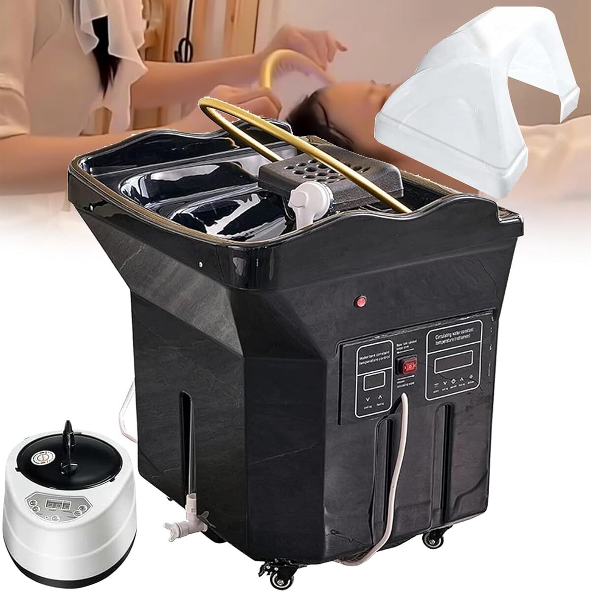 Test : équipement spa japonais Black-Set2, bassin à shampoing innovant