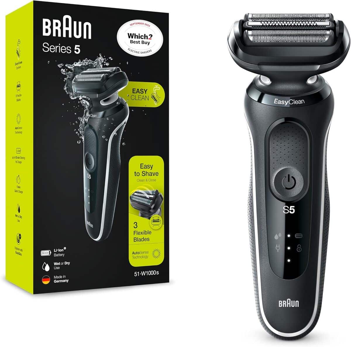 Test du rasoir Braun 50-W1000s Serie 5 Wet&Dry blanc