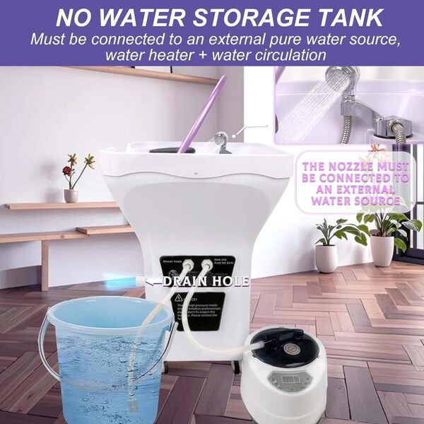 Spa De TêTe Japonais Fumigation/LuminothéRapie/Cycle d'eau, Cascade Et Fumigation à Circulation d'eau à 360°, sans RéServoir d'eau