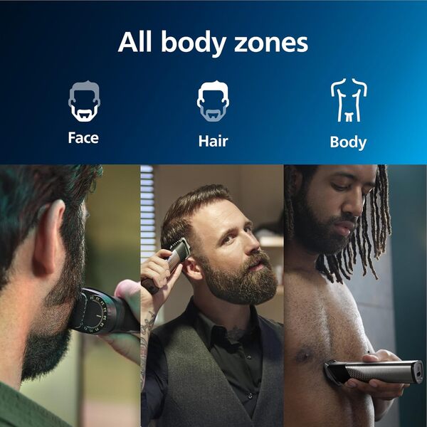 Philips Norelco Multigroom 9000 Series Tondeuse tout-en-un pour barbe et cheveux, 25 pièces/27 longueurs, kit de toilettage pour homme