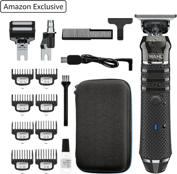 Wahl Pro Series High Visibilty Tondeuse, lame de coupe rapprochée, Lithium-Ion, tondeuse à barbe entièrement lavable, kit de toilettage, têtes interchangeables, sans fil, coupe près de la peau