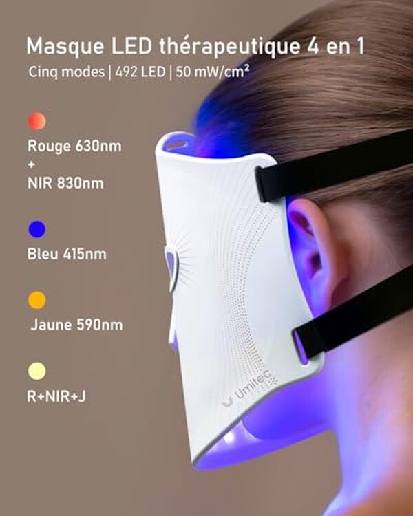 Découvrez notre test complet du masque LED Umitec KB.0008 et profitez des bienfaits de la luminothérapie chez vous. Innovation, confort et efficacité réunis pour votre peau.