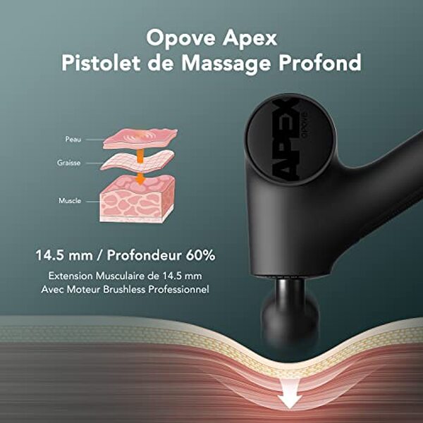 Découvrez le pistolet de massage Opove Apex noir et ses avantages pour soulager les tensions musculaires et optimiser votre récupération.